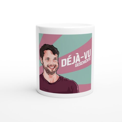 698e3be3-8897-4a23-a67d-b8830c9fa1a1.jpg Tasse mit Cover für Kaffee, Tee und Podcast-Freunde | 325 ml, weiß | 🛜 DÉjÀ VU GESCHICHTE
