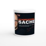 Tasse mit Cover für Kaffee, Tee und Podcast-Freunde | 325 ml, weiß | 🛜 SCHMERZENSSACHE