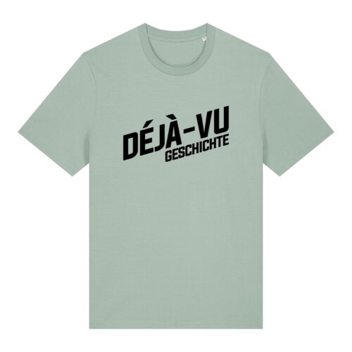 Logo-Shirt aus Baumwolle | unisex, bio, OEKOTEX-100, schwarzer Druck | 🛜 DÉJÀ-VU GESCHICHTE