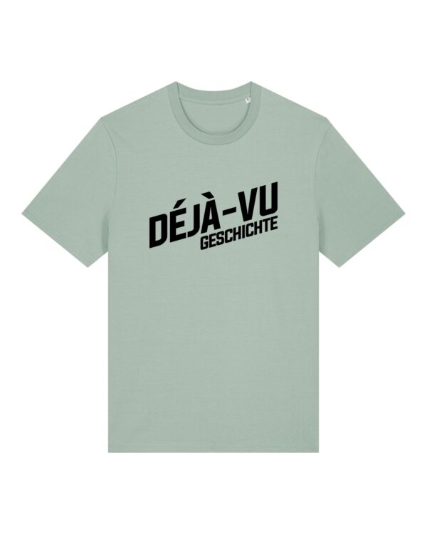 deja-vu-geschichte-logo-schwarz__stanley-stella-creator-2-0__aloe__front-main Logo-Shirt aus Baumwolle | unisex, bio, OEKOTEX-100, schwarzer Druck | 🛜 DÉJÀ-VU GESCHICHTE