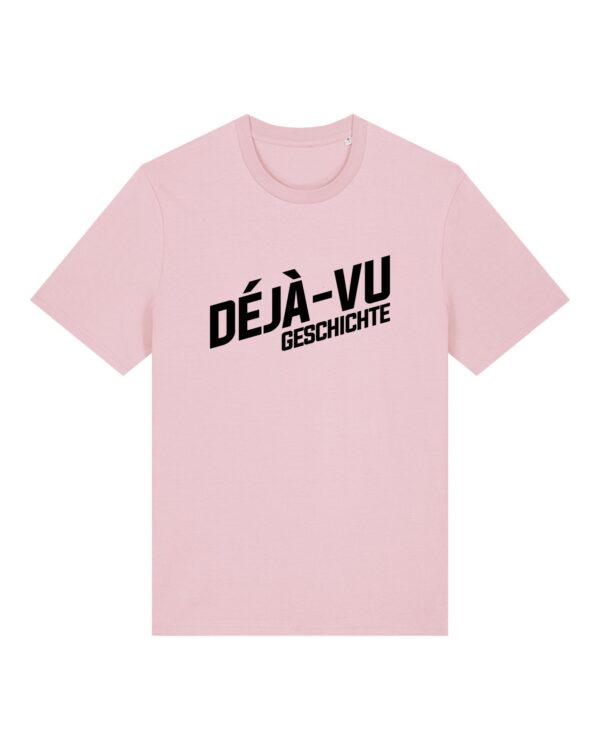 deja-vu-geschichte-logo-schwarz__stanley-stella-creator-2-0__cottonpink__front-main Logo-Shirt aus Baumwolle | unisex, bio, OEKOTEX-100, schwarzer Druck | 🛜 DÉJÀ-VU GESCHICHTE
