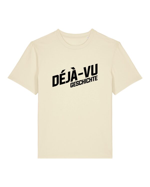 deja-vu-geschichte-logo-schwarz__stanley-stella-creator-2-0__honeypaper__front-main Logo-Shirt aus Baumwolle | unisex, bio, OEKOTEX-100, schwarzer Druck | 🛜 DÉJÀ-VU GESCHICHTE