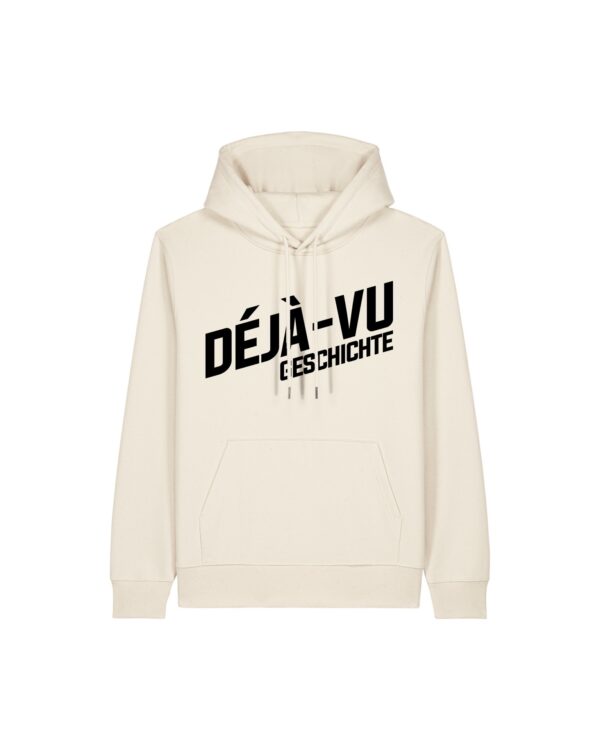 deja-vu-geschichte-logo-schwarz__stanley-stella-gamechanger__naturalraw__front-main Logo-Hoodie aus recyceltem Mischgewebe | unisex, Logo schwarz | 🛜 DÉJÀ-VU GESCHICHTE