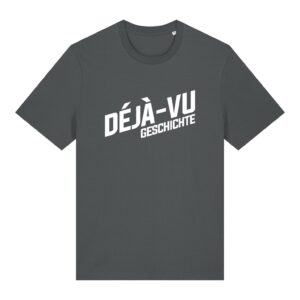 Logo-Shirt aus Baumwolle | unisex, bio, OEKOTEX-100, weißer Druck | 🛜 DÉJÀ-VU GESCHICHTE