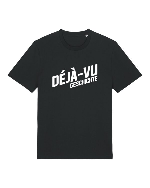 Logo-Shirt aus Baumwolle | unisex, bio, OEKOTEX-100, weißer Druck | 🛜 DÉJÀ-VU GESCHICHTE