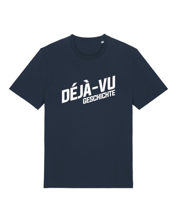 Logo-Shirt aus Baumwolle | unisex, bio, OEKOTEX-100, weißer Druck | 🛜 DÉJÀ-VU GESCHICHTE