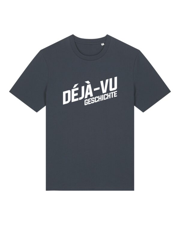 Logo-Shirt aus Baumwolle | unisex, bio, OEKOTEX-100, weißer Druck | 🛜 DÉJÀ-VU GESCHICHTE