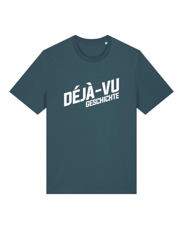 Logo-Shirt aus Baumwolle | unisex, bio, OEKOTEX-100, weißer Druck | 🛜 DÉJÀ-VU GESCHICHTE