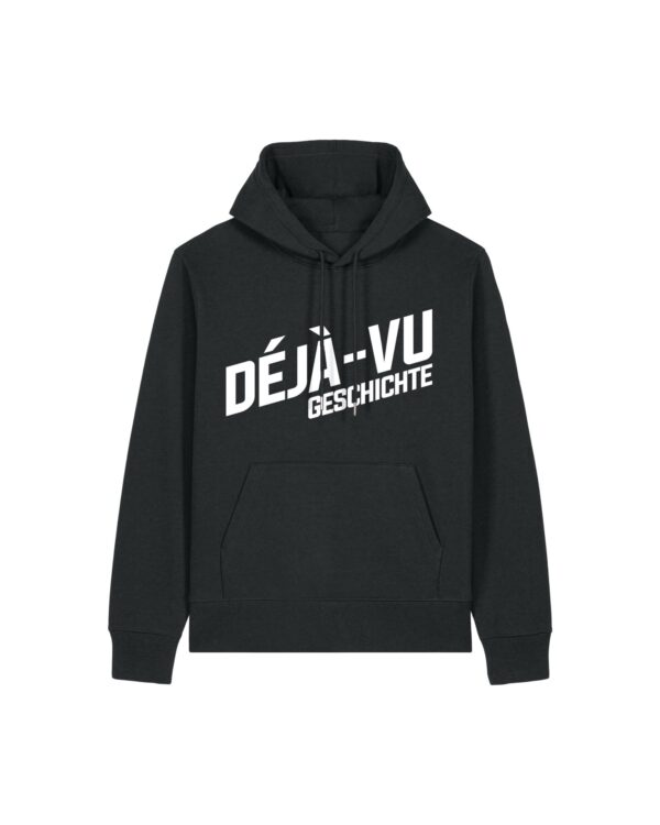 deja-vu-geschichte-logo-weiss__stanley-stella-gamechanger__black__front-main Logo-Hoodie aus recyceltem Mischgewebe | unisex, Logo weiß | 🛜 DÉJÀ-VU GESCHICHTE