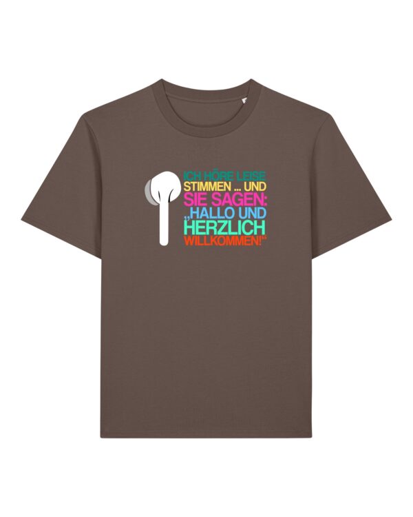 „Ich höre leise Stimmen“-Podcast-♥️-Shirt | unisex, bio, OEKOTEX-100, diverse Farben