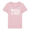 leise-stimmen-weiss__stanley-stella-expresser-2-0__cotton-pink__front-main „Ich höre leise Stimmen“-Podcast-♥️-Shirt | Damen, bio, OEKOTEX-100, weißer Druck