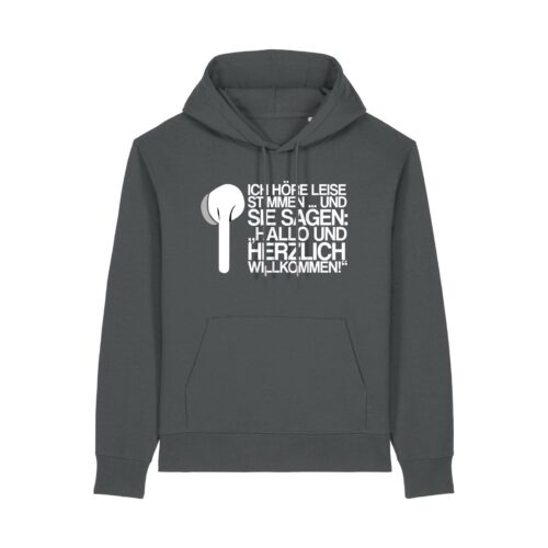 „Ich höre leise Stimmen“-Podcast-❤️-Hoodie | unisex, extrem kuschelig, OEKOTEXT 100, recycelt, weißer Druck