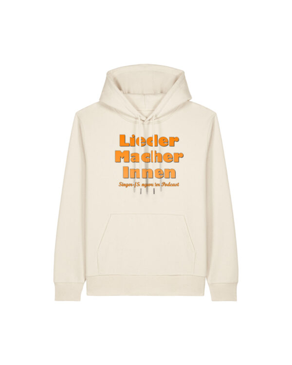 liedermacher-innen-logo__stanley-stella-gamechanger__natural-raw__front-main Logo-Hoodie | unisex, bio, OEKOTEX-100, diverse Farben | 🛜 LIEDER:MACHER:INNEN
