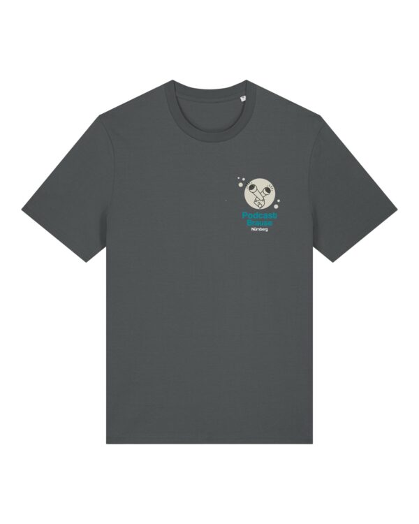 podcast-brause-cover__stanley-stella-creator-2-0__anthracite__front-main Cover-Shirt aus Baumwolle | unisex, bio, OEKOTEX-100, diverse Farben | 🛜 PODCAST-BRAUSE