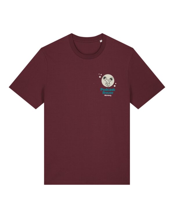 podcast-brause-cover__stanley-stella-creator-2-0__burgundy__front-main Cover-Shirt aus Baumwolle | unisex, bio, OEKOTEX-100, diverse Farben | 🛜 PODCAST-BRAUSE