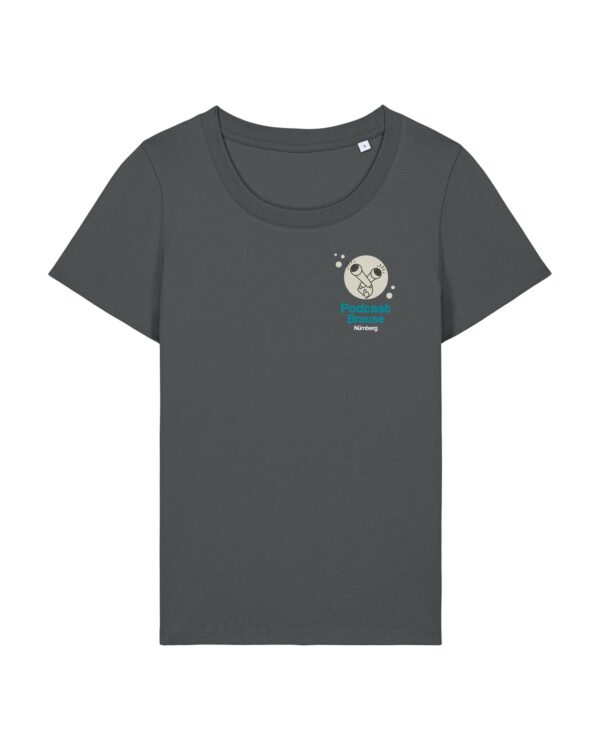 podcast-brause-cover__stanley-stella-expresser-2-0__anthracite__front-main enganliegendes Cover-Shirt mit Taille | Damen, 155 g/m², verschiedene Farben | 🛜 PODCAST-BRAUSE