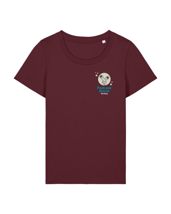 podcast-brause-cover__stanley-stella-expresser-2-0__burgundy__front-main enganliegendes Cover-Shirt mit Taille | Damen, 155 g/m², verschiedene Farben | 🛜 PODCAST-BRAUSE