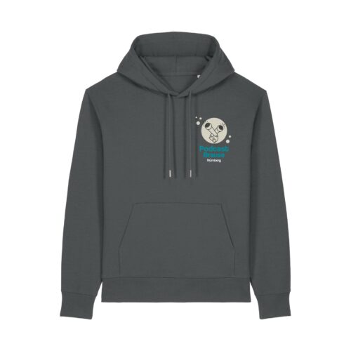 podcast-brause-cover__stanley-stella-gamechanger__anthracite__front-main Logo-Hoodie aus recyceltem Mischgewebe | unisex, verschiedene Farben | 🛜 PODCAST-BRAUSE