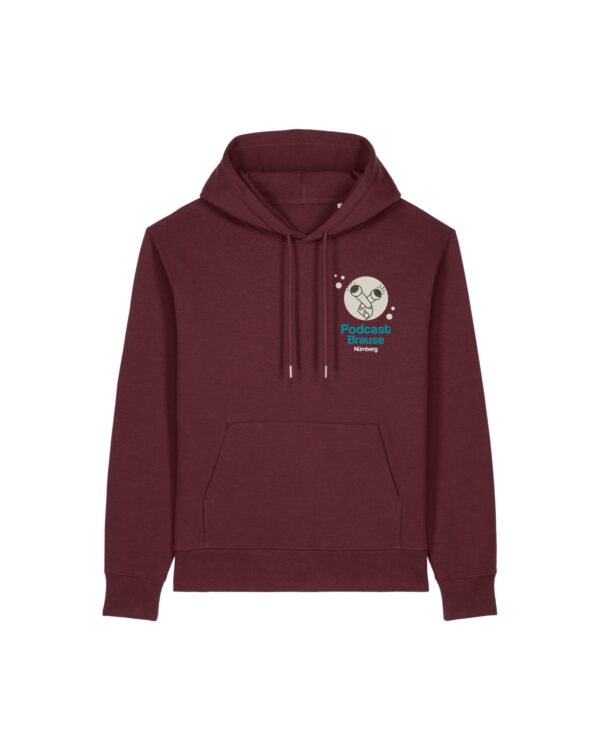 podcast-brause-cover__stanley-stella-gamechanger__burgundy__front-main Logo-Hoodie aus recyceltem Mischgewebe | unisex, verschiedene Farben | 🛜 PODCAST-BRAUSE