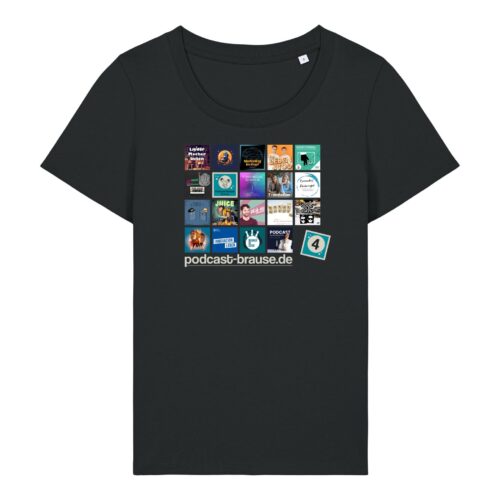 Staffel-4-Shirt aus Baumwolle | Damen, bio, OEKOTEX-100, enganliegend | 🛜 PODCAST-BRAUSE