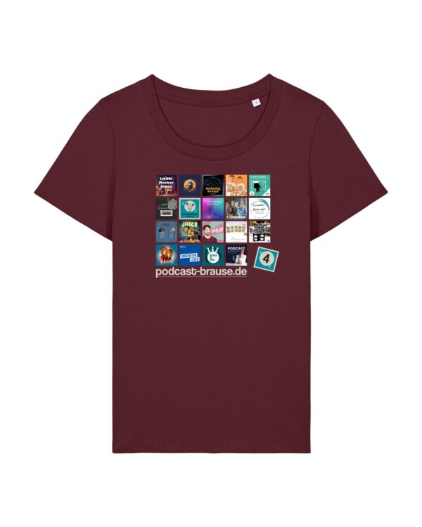 Staffel-4-Shirt aus Baumwolle | Damen, bio, OEKOTEX-100, enganliegend | 🛜 PODCAST-BRAUSE