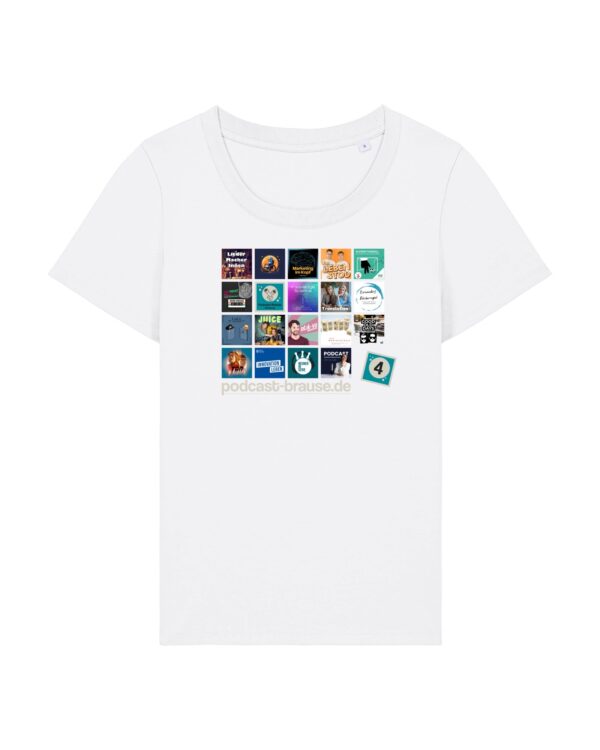 Staffel-4-Shirt aus Baumwolle | Damen, bio, OEKOTEX-100, enganliegend | 🛜 PODCAST-BRAUSE