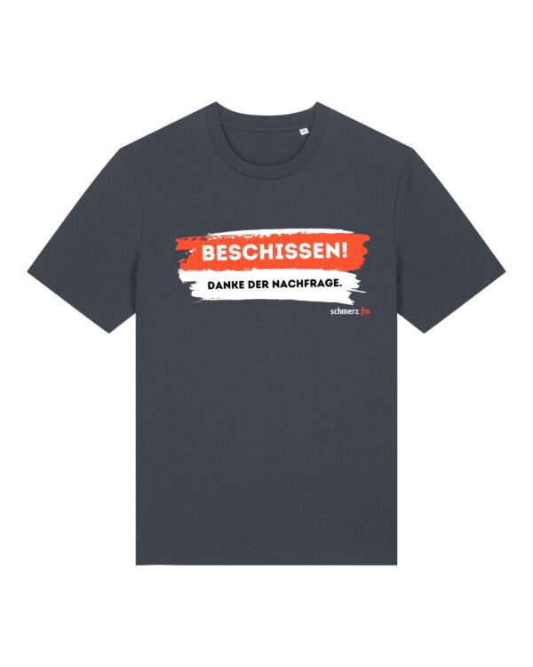 schmerzenssache-beschissen__stanley-stella-creator-2-0__indiainkgrey__front-main „Na, wie geht's?“-Shirt aus Baumwolle | unisex, bio, OEKOTEX-100, diverse Farben | 🛜 SCHMERZENSSACHE