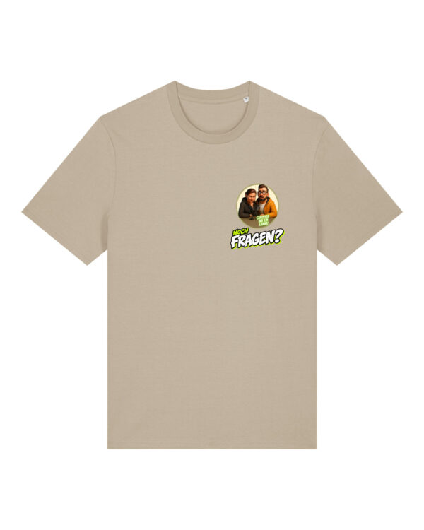 gerissen-wie-ein-lamm-comic-sm__stanley-stella-creator-2-0__desert-dust__front-main Comic-Shirt Brustdruck | unisex, bio, OEKOTEX-100 | 🛜 GERISSEN WIE EIN LAMM