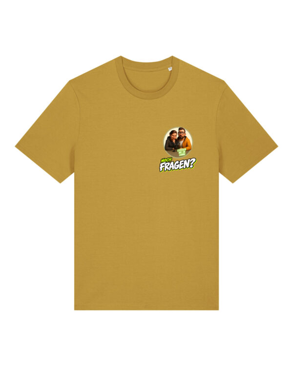 gerissen-wie-ein-lamm-comic-sm__stanley-stella-creator-2-0__ochre__front-main Comic-Shirt Brustdruck | unisex, bio, OEKOTEX-100 | 🛜 GERISSEN WIE EIN LAMM