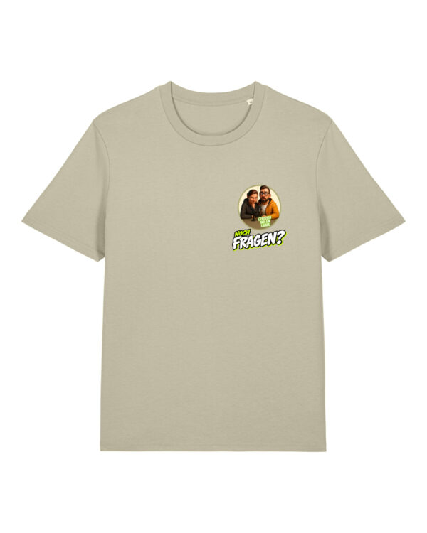 gerissen-wie-ein-lamm-comic-sm__stanley-stella-creator-2-0__stone__front-main Comic-Shirt Brustdruck | unisex, bio, OEKOTEX-100 | 🛜 GERISSEN WIE EIN LAMM