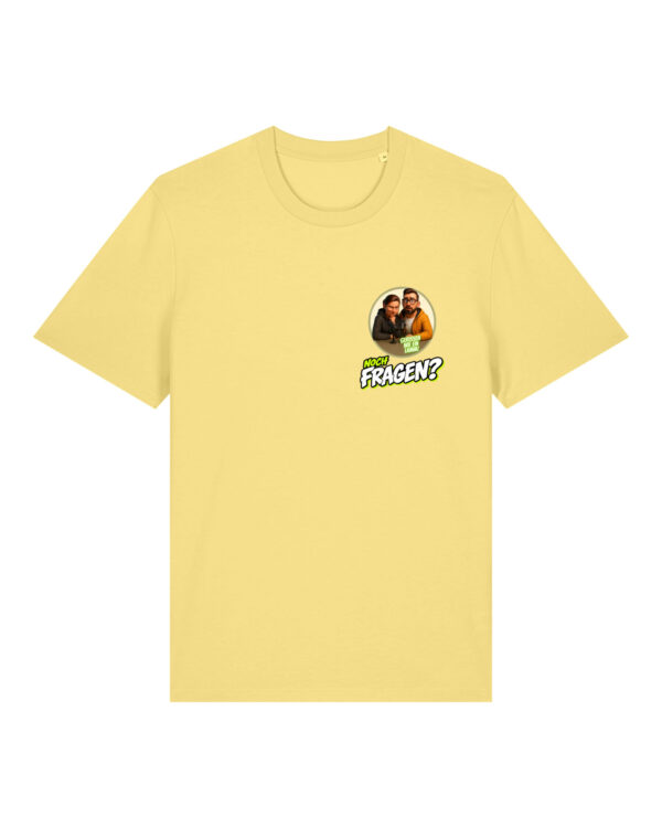 gerissen-wie-ein-lamm-comic-sm__stanley-stella-creator-2-0__viva-yellow__front-main Comic-Shirt Brustdruck | unisex, bio, OEKOTEX-100 | 🛜 GERISSEN WIE EIN LAMM
