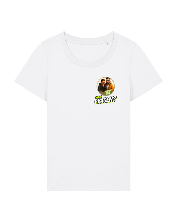 gerissen-wie-ein-lamm-comic-sm__stanley-stella-expresser-2-0__white__front-main Comic-Shirt Brustdruck mit Taille | Damen, bio, OEKOTEX-100 | 🛜 GERISSEN WIE EIN LAMM