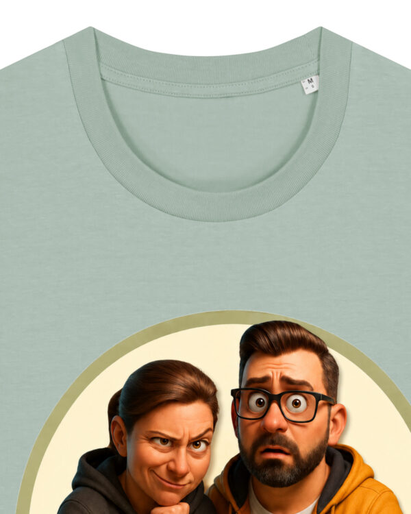 „Noch Fragen?“-Comic-Shirt | unisex, bio, OEKOTEX-100, diverse Farben | 🛜 GERISSEN WIE EIN LAMM