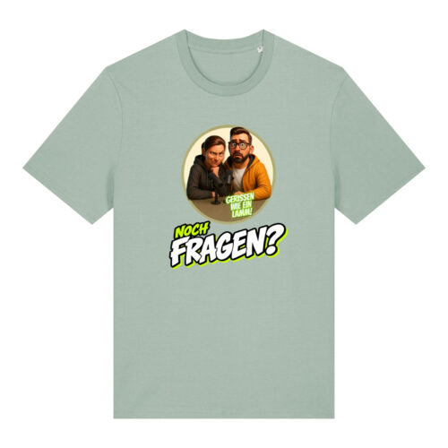 gerissen-wie-ein-lamm-comic__stanley-stella-creator-2-0__aloe__front-main „Noch Fragen?“-Comic-Shirt | unisex, bio, OEKOTEX-100, diverse Farben | 🛜 GERISSEN WIE EIN LAMM