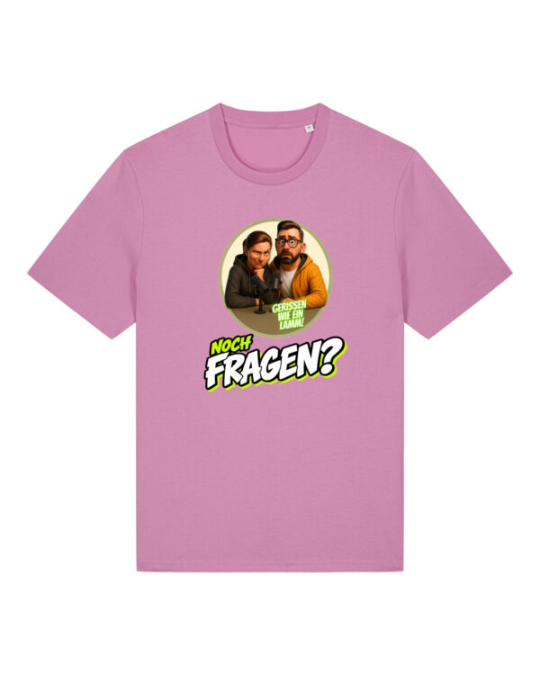 „Noch Fragen?“-Comic-Shirt | unisex, bio, OEKOTEX-100, diverse Farben | 🛜 GERISSEN WIE EIN LAMM