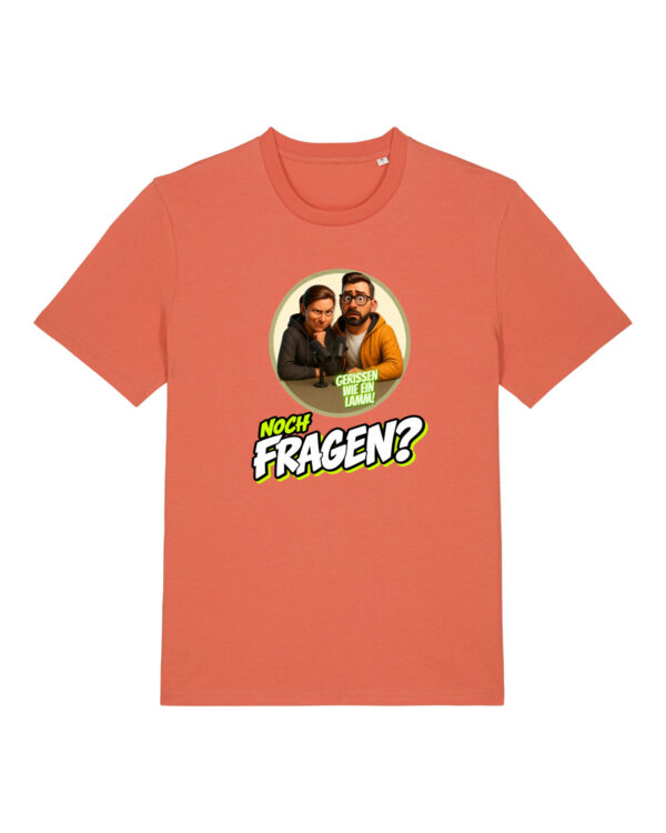 „Noch Fragen?“-Comic-Shirt | unisex, bio, OEKOTEX-100, diverse Farben | 🛜 GERISSEN WIE EIN LAMM