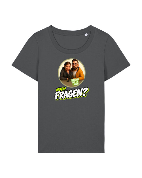 „Noch Fragen?“-Comic-Shirt mit Taille | Damen, 155 g/m², verschiedene Farben | 🛜 Gerissen wie ein Lamm
