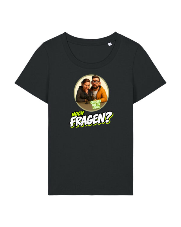 „Noch Fragen?“-Comic-Shirt mit Taille | Damen, 155 g/m², verschiedene Farben | 🛜 Gerissen wie ein Lamm