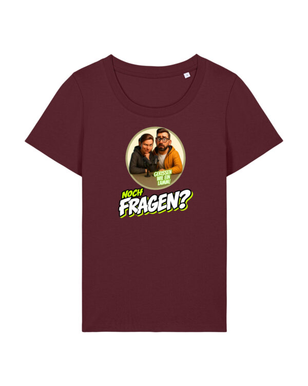 „Noch Fragen?“-Comic-Shirt mit Taille | Damen, 155 g/m², verschiedene Farben | 🛜 Gerissen wie ein Lamm