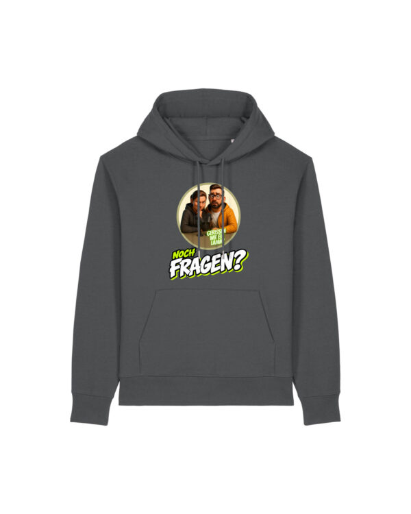 gerissen-wie-ein-lamm-comic__stanley-stella-gamechanger__anthracite__front-main kuscheliger „Noch Fragen?“-Hoodie | unisex, bio | 🛜 GERISSEN WIE EIN LAMM