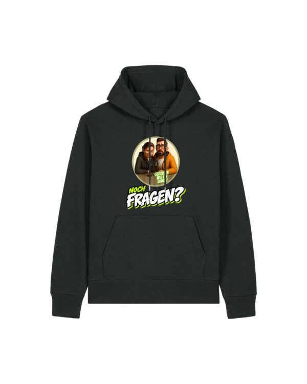 gerissen-wie-ein-lamm-comic__stanley-stella-gamechanger__black__front-main kuscheliger „Noch Fragen?“-Hoodie | unisex, bio | 🛜 GERISSEN WIE EIN LAMM