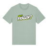 gerissen-wie-ein-lamm-schriftzug-fragen__stanley-stella-creator-2-0__aloe__front-main „Noch Fragen?“-Shirt | unisex, bio, OEKOTEX-100, diverse Farben | 🛜 GERISSEN WIE EIN LAMM