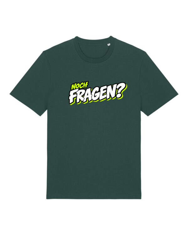 gerissen-wie-ein-lamm-schriftzug-fragen__stanley-stella-creator-2-0__glazed-green__front-main „Noch Fragen?“-Shirt | unisex, bio, OEKOTEX-100, diverse Farben | 🛜 GERISSEN WIE EIN LAMM