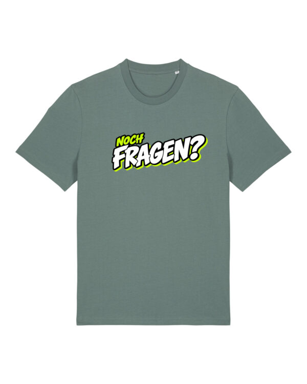 gerissen-wie-ein-lamm-schriftzug-fragen__stanley-stella-creator-2-0__green-bay__front-main „Noch Fragen?“-Shirt | unisex, bio, OEKOTEX-100, diverse Farben | 🛜 GERISSEN WIE EIN LAMM