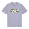 gerissen-wie-ein-lamm-schriftzug-fragen__stanley-stella-creator-2-0__lavender__front-main „Noch Fragen?“-Shirt | unisex, bio, OEKOTEX-100, diverse Farben | 🛜 GERISSEN WIE EIN LAMM