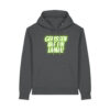gerissen-wie-ein-lamm-schriftzug__stanley-stella-gamechanger__anthracite__front-main kuscheliger Logo-Hoodie | unisex, bio | 🛜 GERISSEN WIE EIN LAMM
