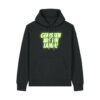 gerissen-wie-ein-lamm-schriftzug__stanley-stella-gamechanger__black__front-main kuscheliger Logo-Hoodie | unisex, bio | 🛜 GERISSEN WIE EIN LAMM