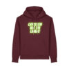 gerissen-wie-ein-lamm-schriftzug__stanley-stella-gamechanger__burgundy__front-main kuscheliger Logo-Hoodie | unisex, bio | 🛜 GERISSEN WIE EIN LAMM