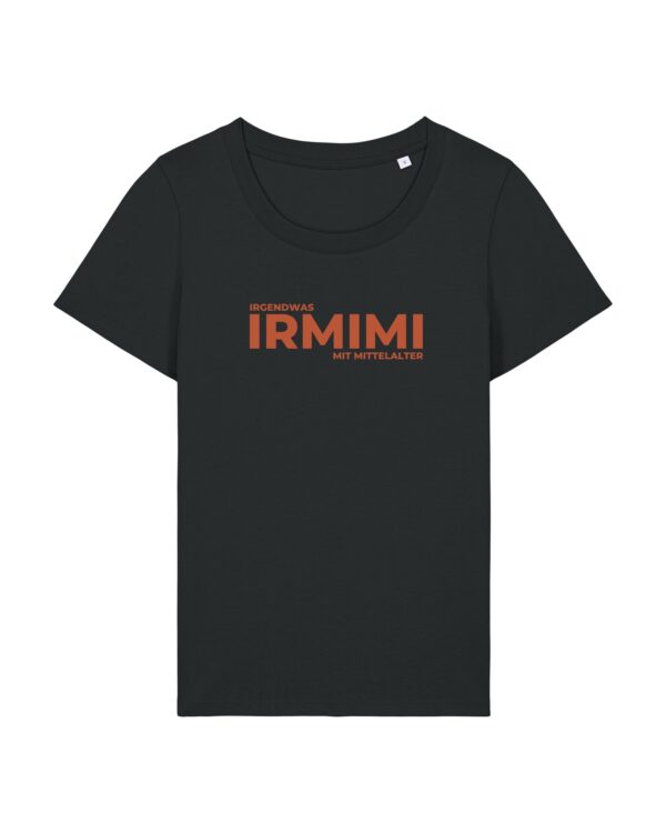 Logo-Shirt (orangefarbener Print) | Damen, bio, OEKOTEX-100, verschiedene Farben | 🛜 IRMIMI