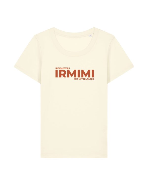 Logo-Shirt (orangefarbener Print) | Damen, bio, OEKOTEX-100, verschiedene Farben | 🛜 IRMIMI